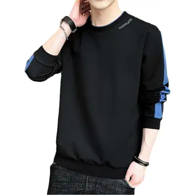 Men Green Graphic Long Sleeve Crew T-Shirt