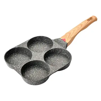 Four-Hole Egg Frying Pan with Wooden Handle