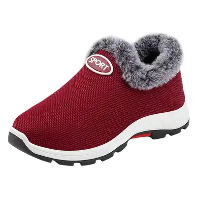 Women's 2022 Velvet Winter Walking Shoes Maroon