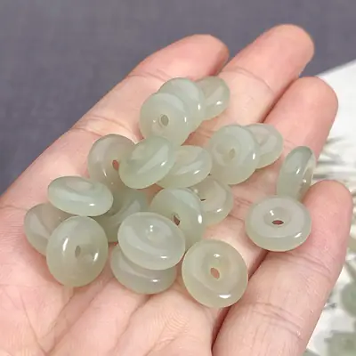 Natural Hetian Jade Peace Buckle Small Sun Water Color Jade