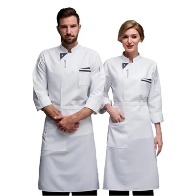 Red Chef Suit Set for Men Women Summer Kitchen Wear