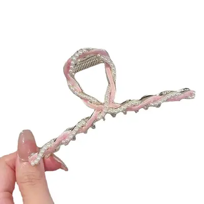 Elegant Pearl Metal Hairpin for Women Summer Large 2022