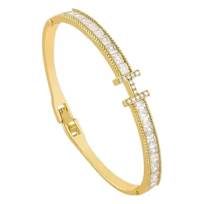 Gold Square Zirconium Letter H Bracelet