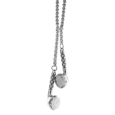 Titanium Steel Hip Hop Necklace with Pearl Drop