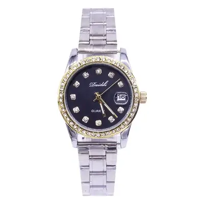 Women's Water Resistant Bracelet Watch Set Gold Black