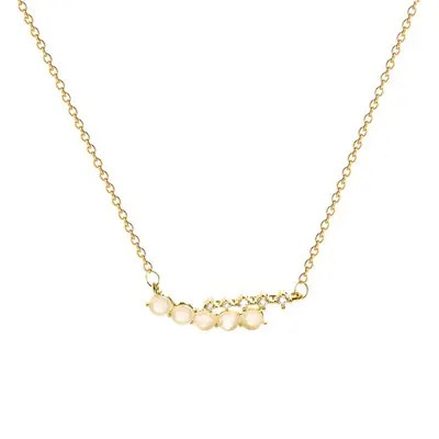 Pearl & Zircon Necklace for Women Gold Chain
