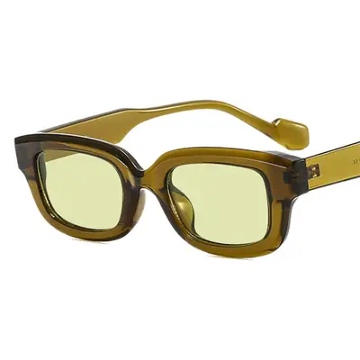 Kedun Green Minimalist Square Sunglasses 2022