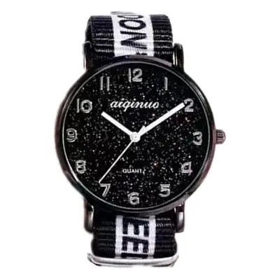 Couple's Rainbow Canvas Strap Quartz Watch