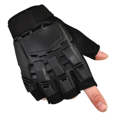Black Half-Finger Tactical Gloves for Outdoor Sports