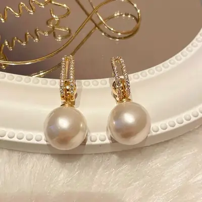 S925 Silver Pearl Earrings for Women Elegant Luxury