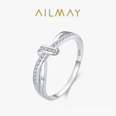 S925 Silver Double Layer Knot Diamond Ring for Women