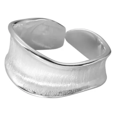 Wave ring s925 pure silver bright silver frosted glossy open index finger ring autumn and winter New J0357J
