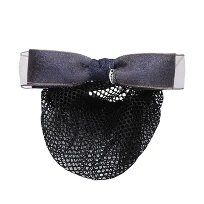 Black Bow Hairpin for Women with Net Bag