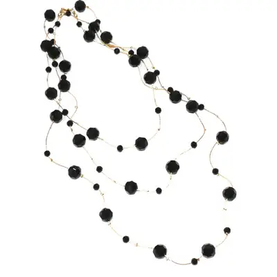 Long Crystal Double Layer Necklace Korean Style
