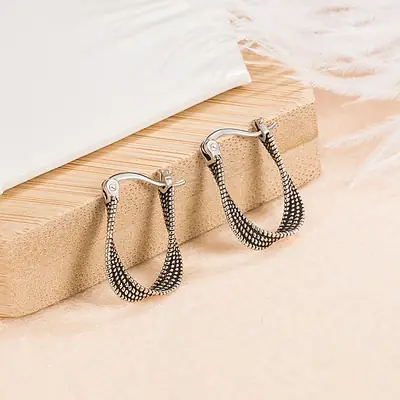 Twist Earrings Women Silver Vintage Niche 2022