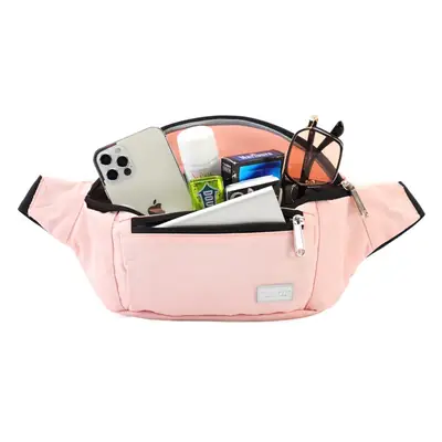 Women's Black Zip Waist Bag with Belt Accessory