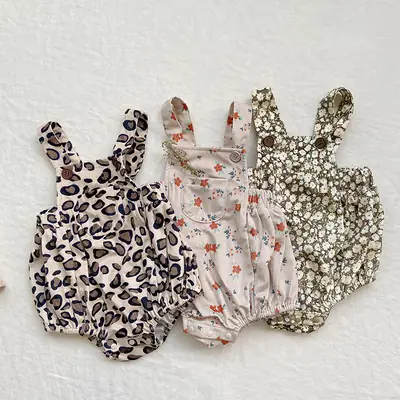 Baby Leopard Print Romper Set for Girls 2026