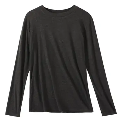 Women's Long Sleeve Plain T-Shirt Brown Slim Fit
