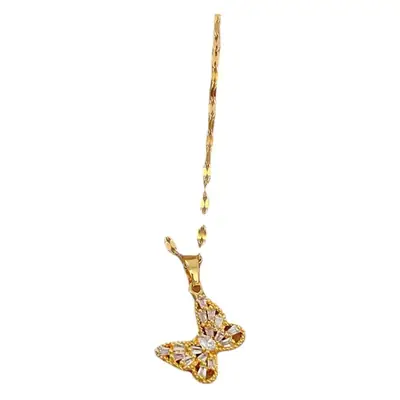 Titanium Steel Butterfly Zircon Necklace Light Luxury All Match