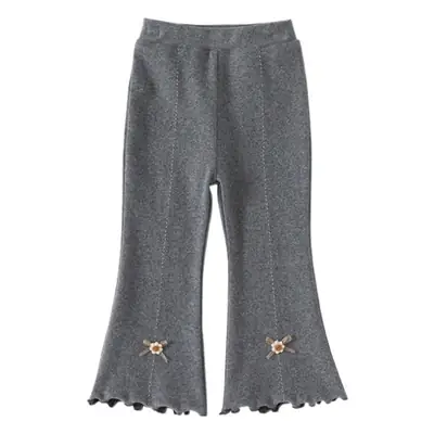 Girls Korean Style Grey Elastic Knit Leggings Spring Autumn