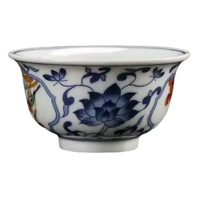 Antique Blue & White Porcelain Tea Cups Set
