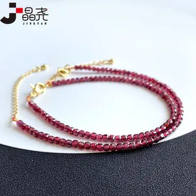 Jingyao Red Garnet Adjustable Bracelet for Women