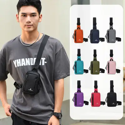 Men Sports Chest Bag Japanese Korean Style Crossbody Mobile Phone Bag