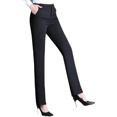 Women's Slim Fit Professional Pants Purple Blue Large Size
