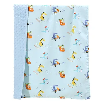 Baby Type a Safety Double Layer Blanket White Patterned