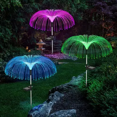 7 Color Changing Solar Flower Lights for Outdoor Decor