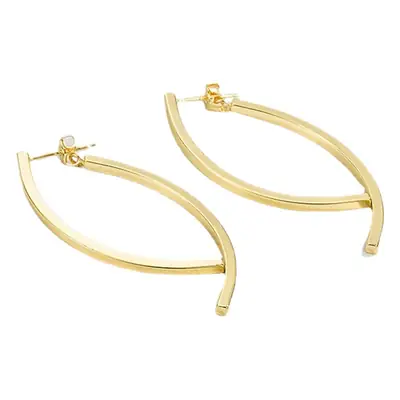 Gold Long Cross Rear Hanging Earrings for Women