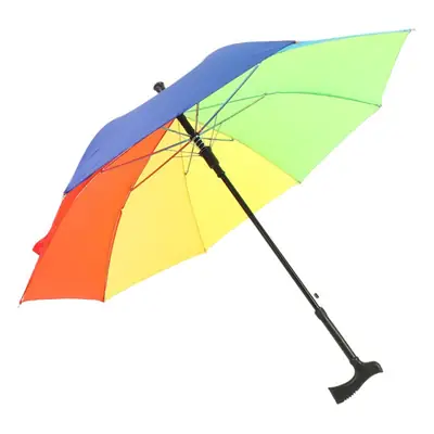 Spot Rainbow Eight Bone Old Man Cane Umbrella