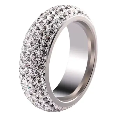 Titanium Steel Diamond Ring with 5 Rows Arc Full Design