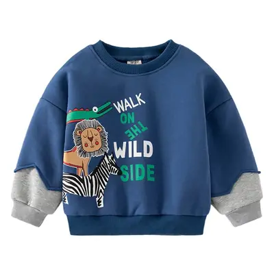 New Kids Fleece Lion Zebra Sweater