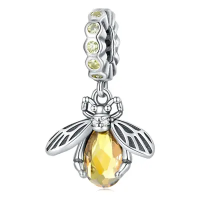 Avale Dragonfly Bee Beaded Pendant with Zircon Insect Design