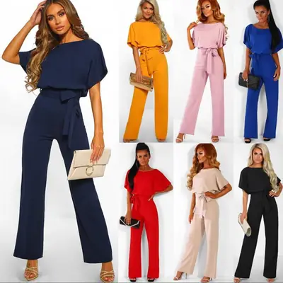 Women's Hot Orange Cross-Border Jumpsuit Large
