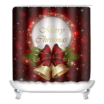 American Christmas Shower Curtain & Toilet Mat Digital Print Set