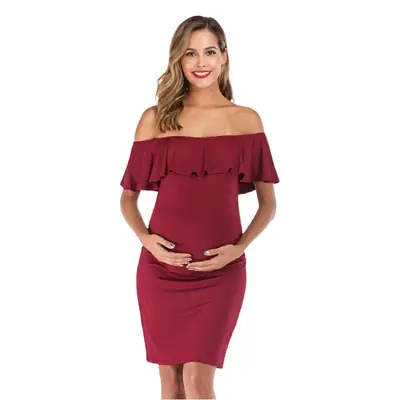 Black Slim Fit Collar Skirt Pregnant Women Dress