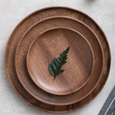 One-piece delivery solid wood ebony disc plate