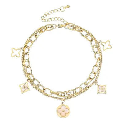 Titanium Steel Four-leaf Clover Bracelet Gold