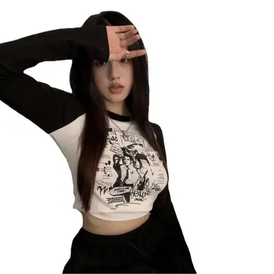 Women's Contrast Long Sleeve T-Shirt Autumn 2022
