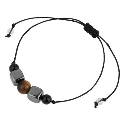 2022 Black Stone Beads Wax Line Tiger Eye Stone Set