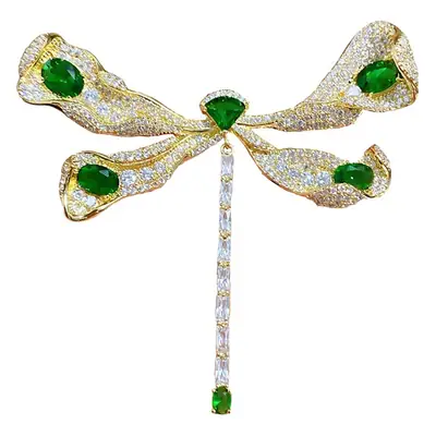 Korean Style Zircon Dragonfly Brooch for Women