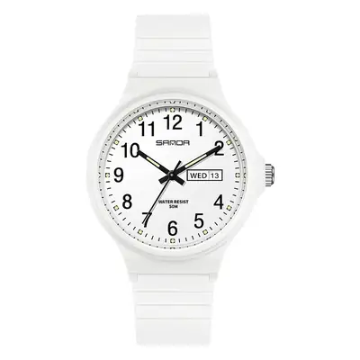 Sanda Dual Language Quartz Watch Black Casual Men Women
