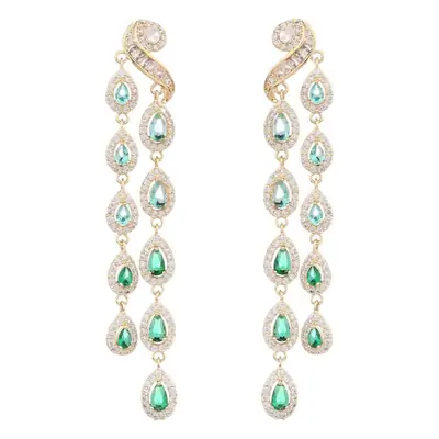 Long Diamond Tassel Earrings S925 Silver Needle Design