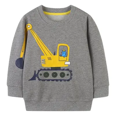 Gray Wool Crewneck Turtleneck Sweater for Boys Autumn Wear
