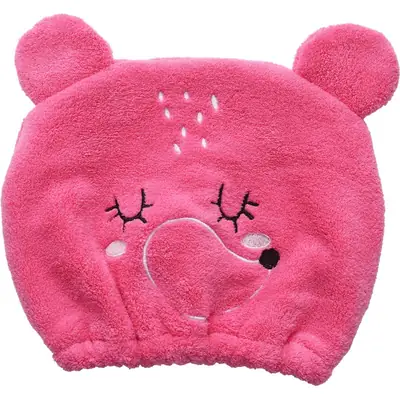 Coral Velvet Hair Drying Cap for Girls