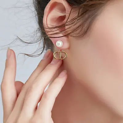 European American Letter Pearl Earrings 2025 Trendy