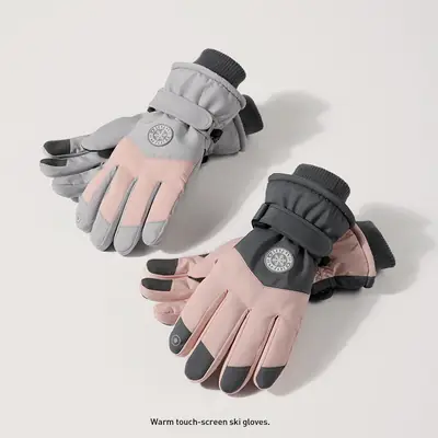 Winter Fleece-Lined Ski Gloves for Men Women