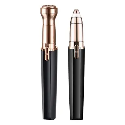 Double-Headed Electric Eyebrow & Nose Hair Trimmer Rose Gold
